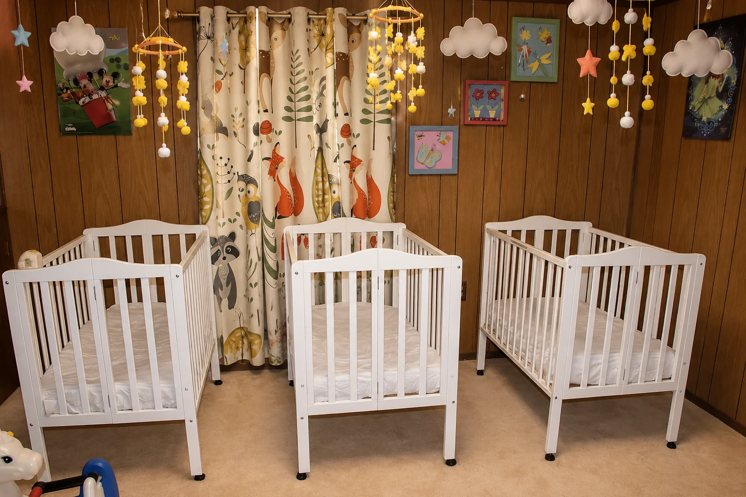 Infant room with individual cribs