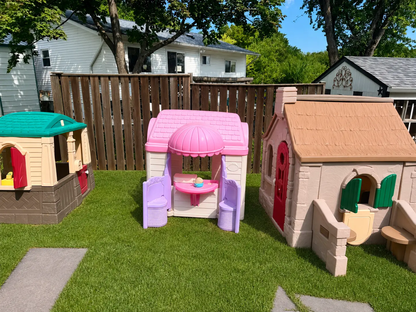 Outdoor garden and play area at Patricia's Daycare